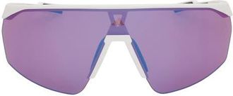 adidas 00mm Shield Sunglasses in White /Mirror Violet at Nordstrom