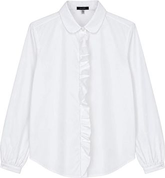 R13 Shrunken Ruffle Shirt - Dames - Blouses & Shirts - Wit - Maat: XS Katoen