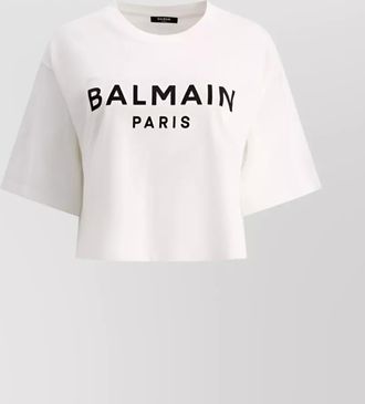 Balmain cotton logo-print cropped t-shirt