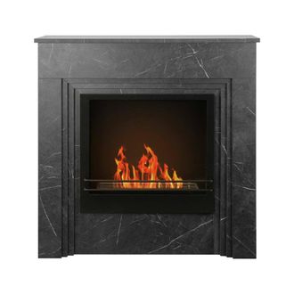 Dmora Dmora - Chimenea De Bioetanol Dstephanesing, Chimenea Ecol&oacute;gica, Hogar Sin Humo, Calefactor De Etanol, Made In Italy, 96x35 H96 Cm, Negro