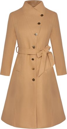 Grace Karin Womens Trench coats Midi jackets Coats Single-Breasted Slim Fit trench outwear with Pockets Belted Khaki XL