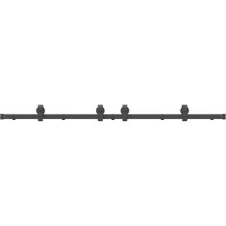 vidaXL Vidaxl - Kit di Binari per Porte Scorrevoli 183 cm Acciaio Nero