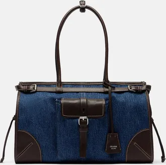 Prada Prada Bonnie Large denim shoulder bag