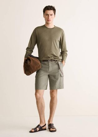 Mango Pullover maglia sottile cotone kaki - Uomo - XL - MANGO MAN