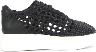 Noa Harmon Zwarte Geweven Sneakers - Dames - Sneakers - Zwart - 37 EU - Schoenen