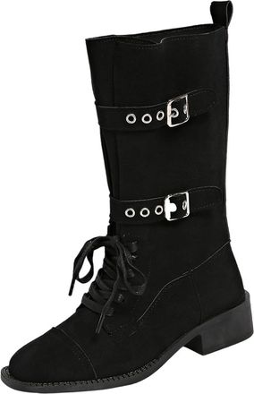 Generic Black Womens Ankle Length Footwear with Pointed Toe and Thick Sole for Walking