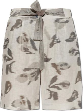 Emporio Armani Dames, Korte broeken, Grijs, Maat: XS Linnen
