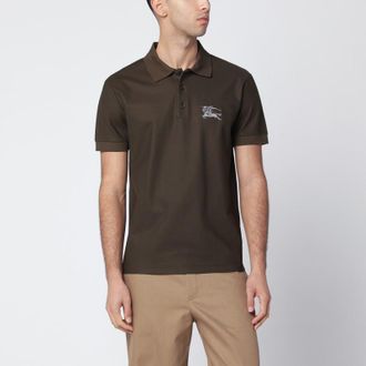 Burberry Dark green cotton polo shirt with EKD