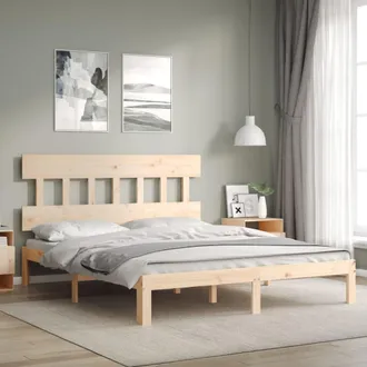 vidaXL Vidaxl - Estructura De Cama Sin Colch&oacute;n Madera Maciza De Pino 160x200 Cm