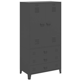 vidaXL Armario Industrial De Metal Gris Antracita 90x50x180 Cm Vidaxl
