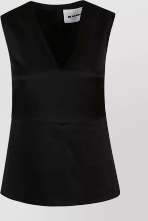 Jil Sander fitted sleeveless v-neck top