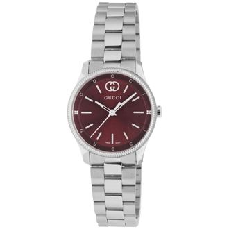 Gucci Accessoires, Dames, Grijs, ONE Size, Rond Roestvrijstalen Armbandhorloge