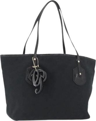 Gucci Pre-owned Tote Bags, female, Black, Size: ONE SIZE Pre-owned Canvas Tote Bag