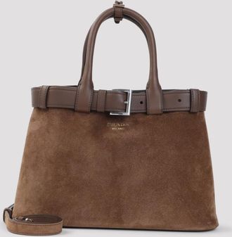 Prada Brown Buckle Medium Bag