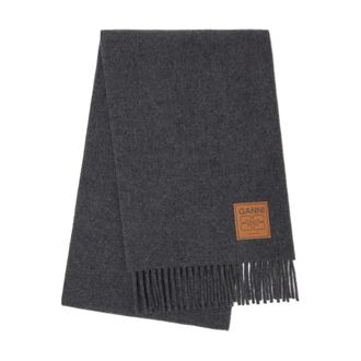 Ganni Sciarpa di lana - - Accessories - unisex - Grigio - ONE SIZE