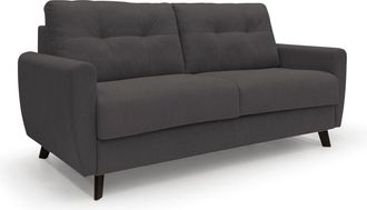 Divani.Store Callisto Sof&aacute; Cama Convertible De Tela Suave E Impermeable 168 Cm (mat. 120x197) Negro