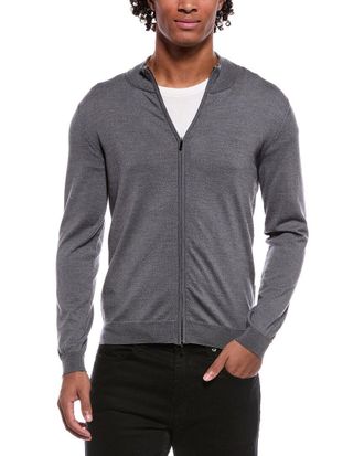 Slowear Slowear Virgin Wool-Blend Fine Gauge Zip Cardigan