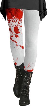 Generic Halloween Leggings Women Blood Stained Yoga Tights Fitness Running Stretch Leggings Casual Funny Gift Pants Fall Celebration Tights Bottoms Halloween 