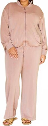Skies Are Blue Clothing Soft Modal Bomber Jacket In Mauve