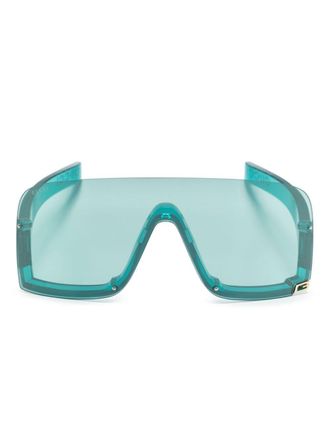 Gucci Occhiali da sole a mascherina - Blu
