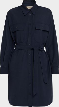 Max Mara Tiberio Short Tech Wool Shirtdress