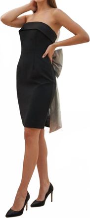 DKNY Strapless Bow Back Mini Dress In Black