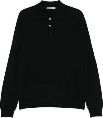 Corneliani Polo a maniche lunghe - Nero