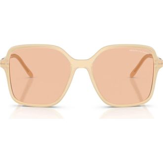A|X Armani Exchange 53mm Butterfly Sunglasses in Shiny Opal Tundra/brown at Nordstrom