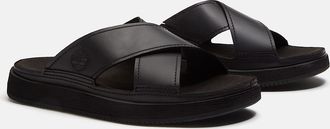 Timberland Sandale TIMBERLAND CASCO COVE SLIDE SANDAL, Herren, Gr. 41,5, blk full grain, Leder, Schuhe Sandale, aus Timberland Premium Leder