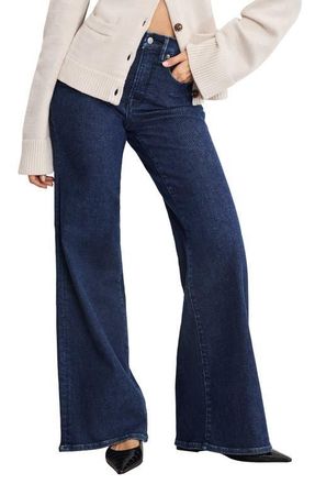 Good American Good Waist High Waist Wide Leg Palazzo Jeans in Indigo985 at Nordstrom, Size 14