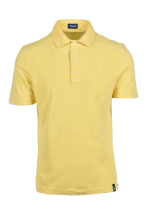 Drumohr Yellow Knitted Cotton Polo