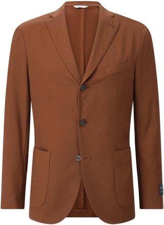 Boglioli Lichtgewicht wollen jas met moderne stijl - Heren - Blazers - Bruin - M - Wol - Jassen