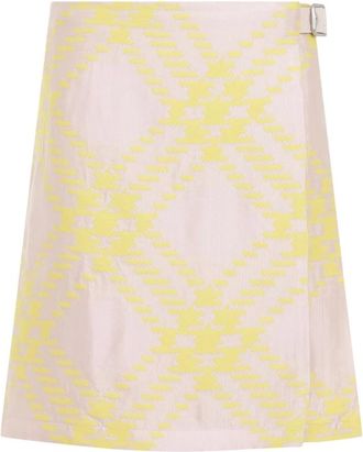 Burberry Geborduurde rok van katoenmix - Dames - Korte rokken - Veelkleurig - 2XS - Katoen - Rokken