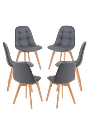 Regalos Miguel Regalos Miguel - Packs Sillas Comedor - Pack 6 Sillas Vorak - Gris Oscuro