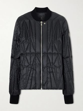 Rick Owens + Moncler Piumino Trapuntato In Shell - Nero
