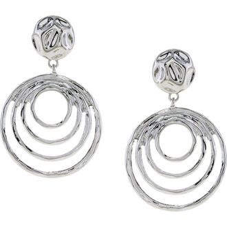Olivia Welles Hammered Circle Drop Earrings in Silver at Nordstrom Rack