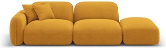 CXL by Christian Lacroix Sofá modular derecho 3 plazas de terciopelo mostaza