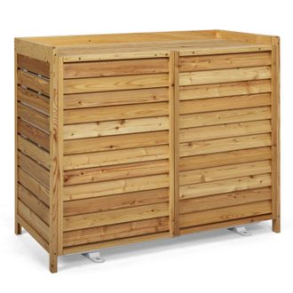 IDMarket Copertura Per Condizionatore In Legno Naturale Per Unit&agrave; Esterna 95 X 50 X 80 Cm