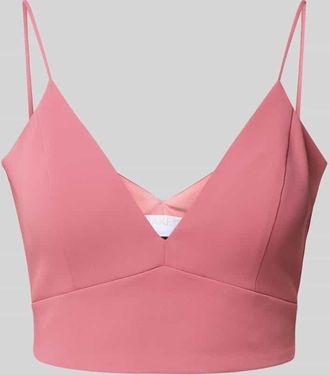 Jake*s Crop Top mit V-Ausschnitt in Altrosa Melange, Gr&ouml;&szlig;e 40