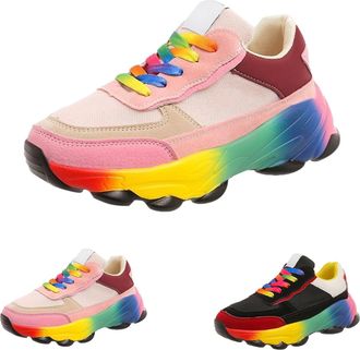 Generic Mens Lace-up Sneakers Retro Color Blocked Fashion Sport Running Shoes Outdoor Anti Slip Sneakers Casual Comfortable Athletic Tennis Shoes for Gym, Ten