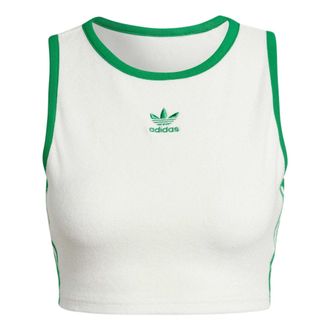 adidas (WMNS) adidas Originals Cropped Tank Top Asia Sizing White Green JH0622