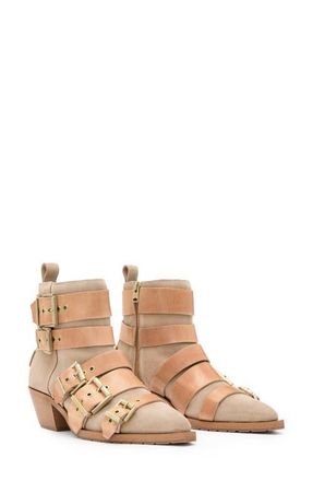 AllSaints Jane Buckle Bootie in Sand Brown at Nordstrom, Size 10