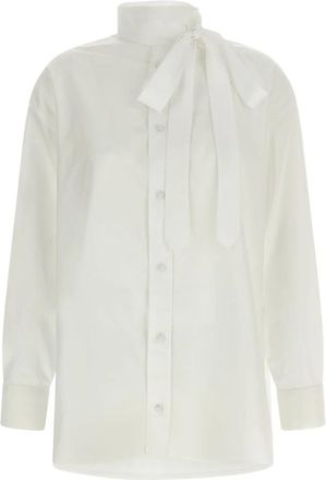 Kenzo Cotton Poplin Lavalli&egrave;re Shirt - Dames - Overhemden - Wit - 2XS - Katoen - Overhemden