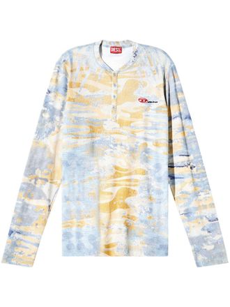 Diesel T-shirt T-Juser a maniche lunghe Diesel x Damiano David - Blu