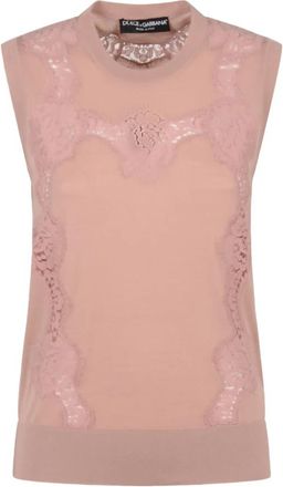 Dolce & Gabbana Stijlvolle Tank Top - Dames - Tops zonder mouwen - Roze - 2XL - Tops