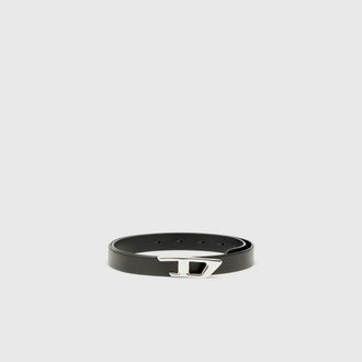 Diesel 2 cm leather belt with metal D buckle - Belts - Woman - Black
