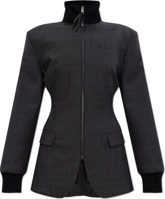 Moschino Blazer met opstaande kraag - Dames - Blazers - Zwart - M - Wol - Jassen