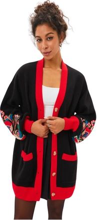 Cesare Gaspari Puffy Sleeve Cardigan - Dames - Vesten - Zwart - ONE Size - Truien & Vesten