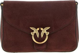 Pinko Borsa a tracolla in camoscio Love Birds - - Bags - Donna - Rosso - ONE SIZE