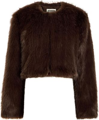 Staud Casimira Faux fur Jacket - Brown - XL (UK16 / XL)